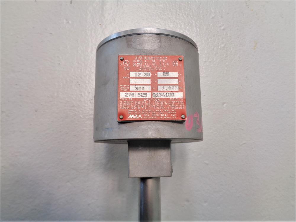 Max Machinery 3/4" 300# Stainless Steel Piston Flow Meter 214-417 and 276-525